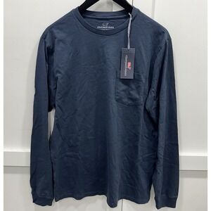 Vineyard Vines Men's Long Sleeve 100% Cotton T-Shirt Blue Blazer Size S- NEW
